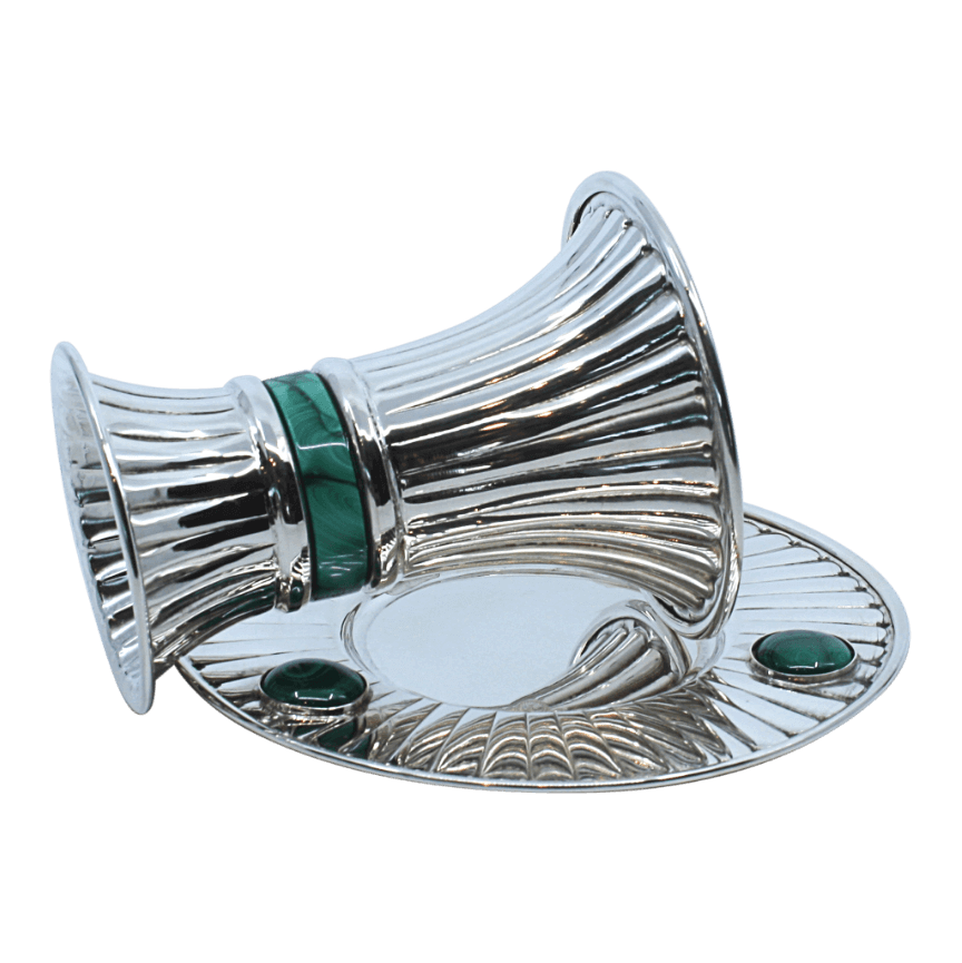 Modern Striped Malachite Kiddush Cup - Zion Hadad - JLuxury