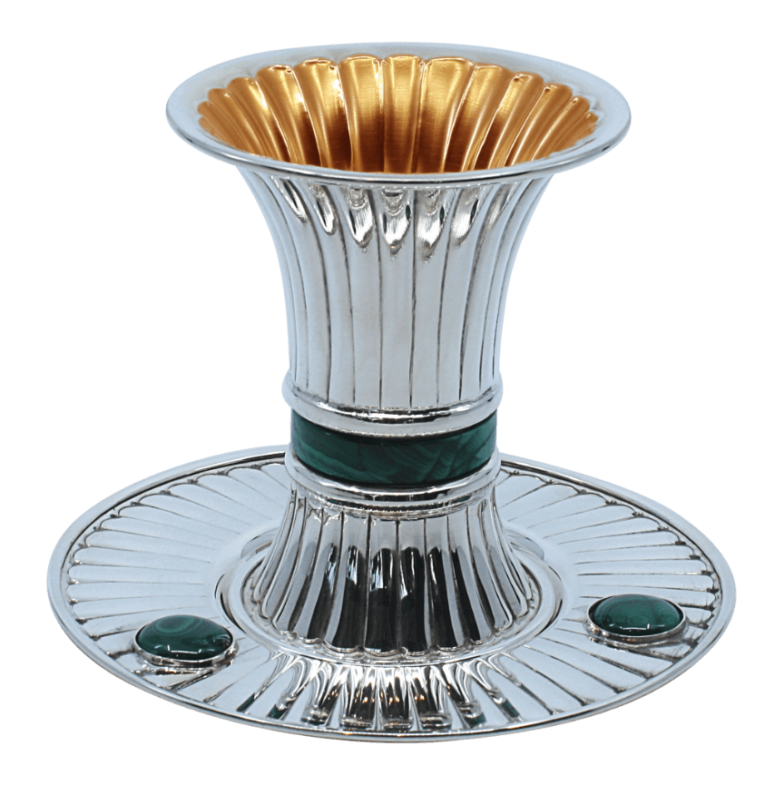 Modern Striped Malachite Kiddush Cup - Zion Hadad - JLuxury