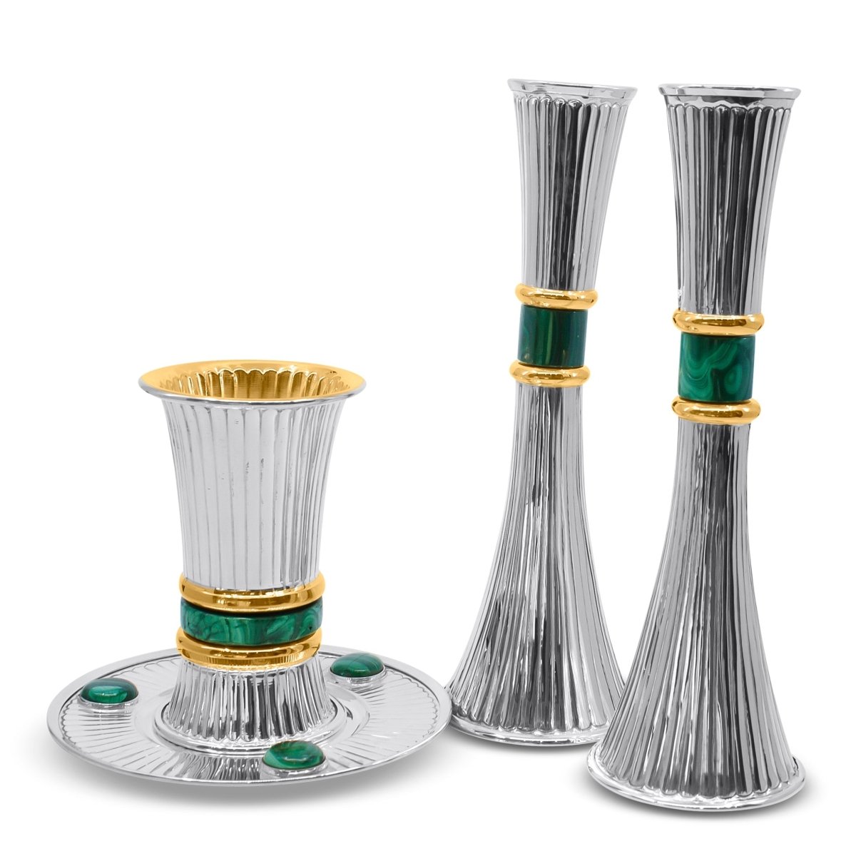 Modern Striped Malachite Kiddush Cup - Zion Hadad - JLuxury
