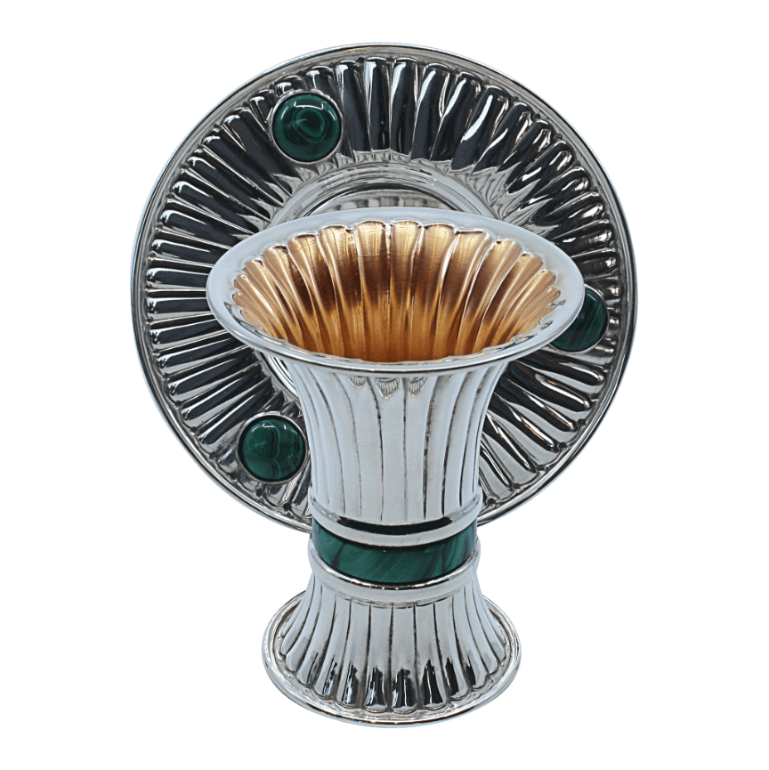 Modern Striped Malachite Kiddush Cup - Zion Hadad - JLuxury