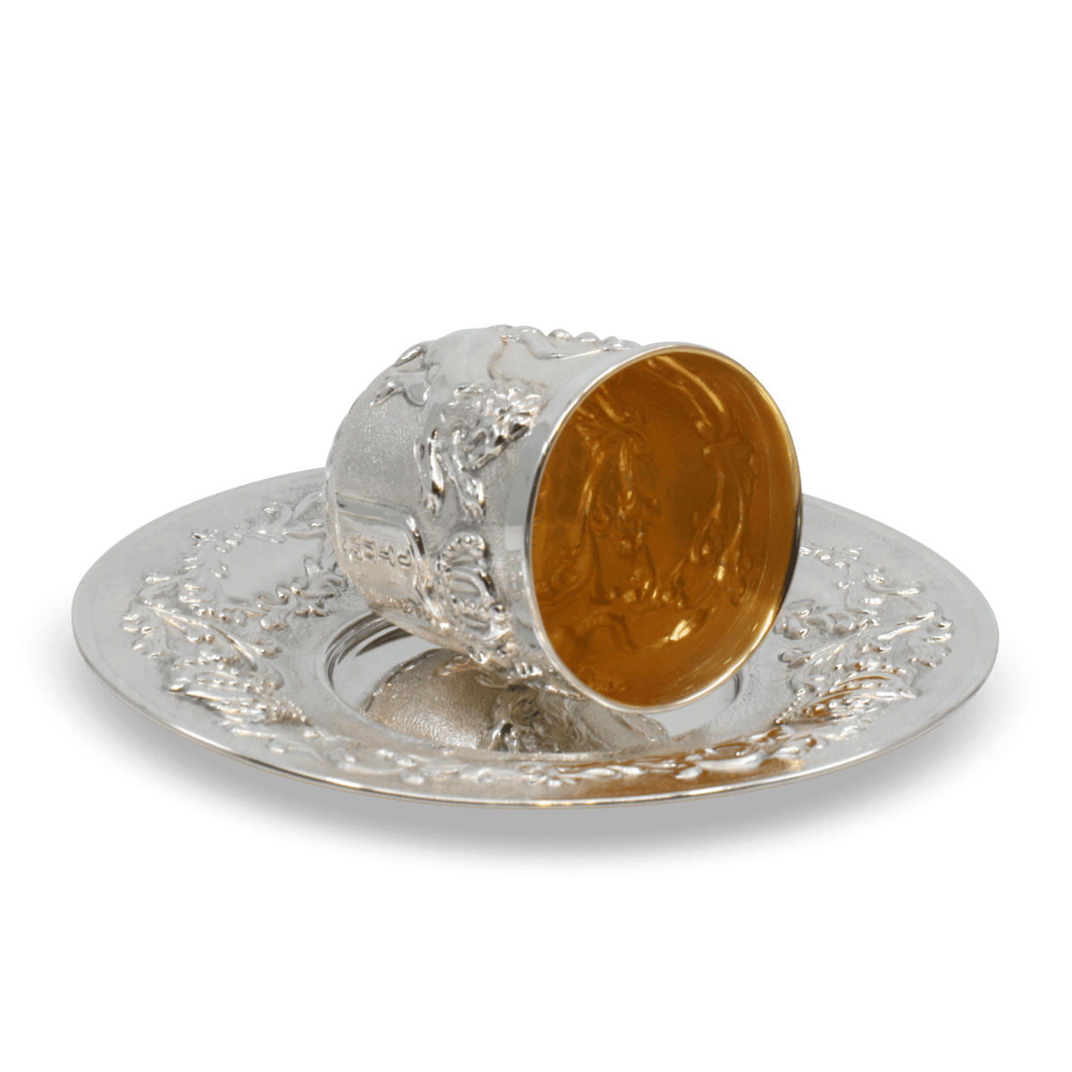 SILVER LION AND CROWNS KIDDUSH CUP SET - Zion Hadad - JLuxury