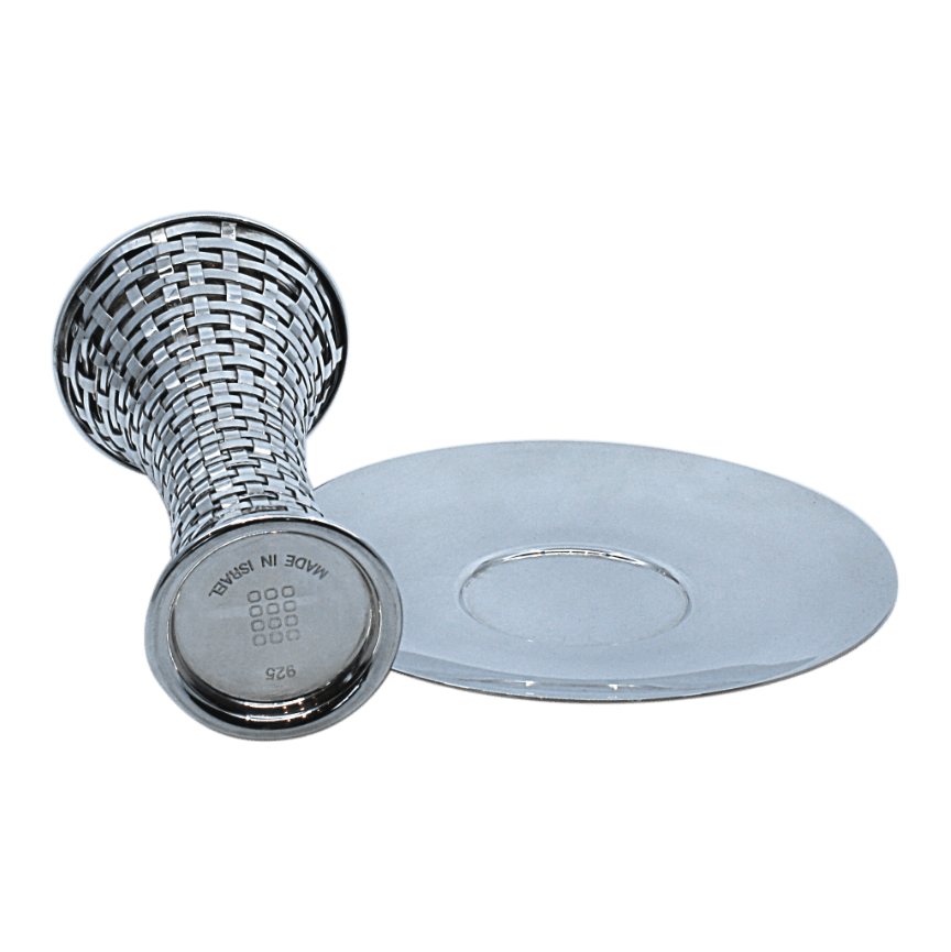 Tall Braided Silver Shabbat Kiddush Cup - Zion Hadad - JLuxury