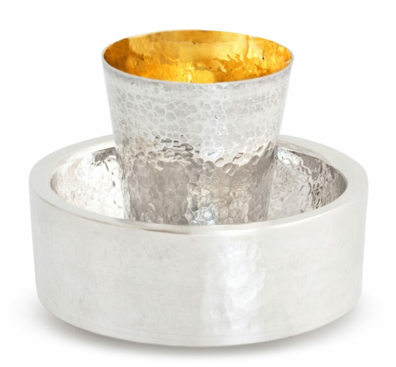 Unique and Modern Hammered Mayim Achronim - Avi Nadav - JLuxury
