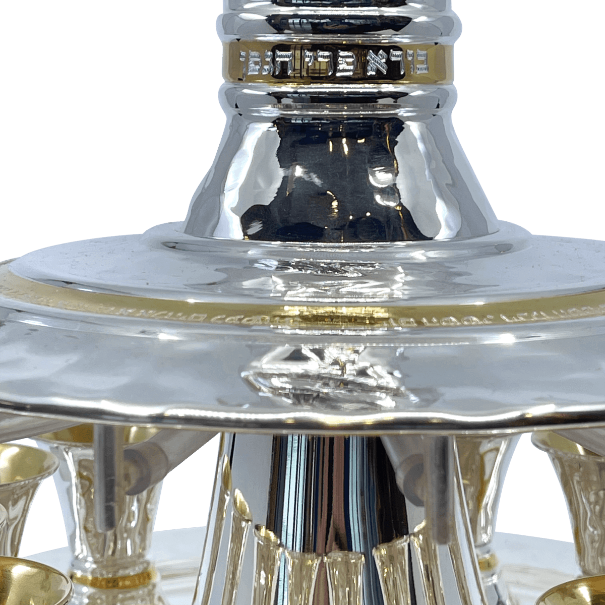 Unique and Striped Silver Kiddush Fountain - Zion Hadad - JLuxury