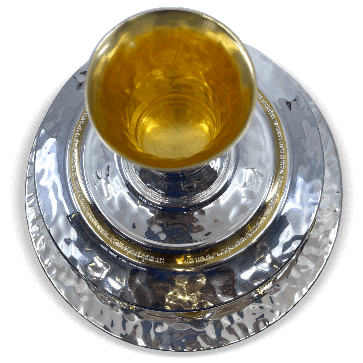 Unique and Striped Silver Kiddush Fountain - Zion Hadad - JLuxury