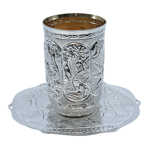 DAYS OF CREATION STERLING SILVER KIDDUSH CUP