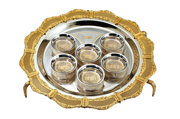 Silver and Gold Seder Stand