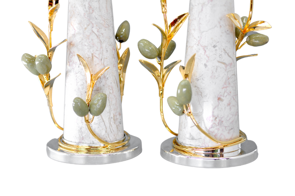 Olive and Stone Candlesticks