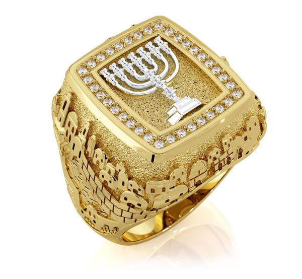 14k Gold 3D Jerusalem Ring