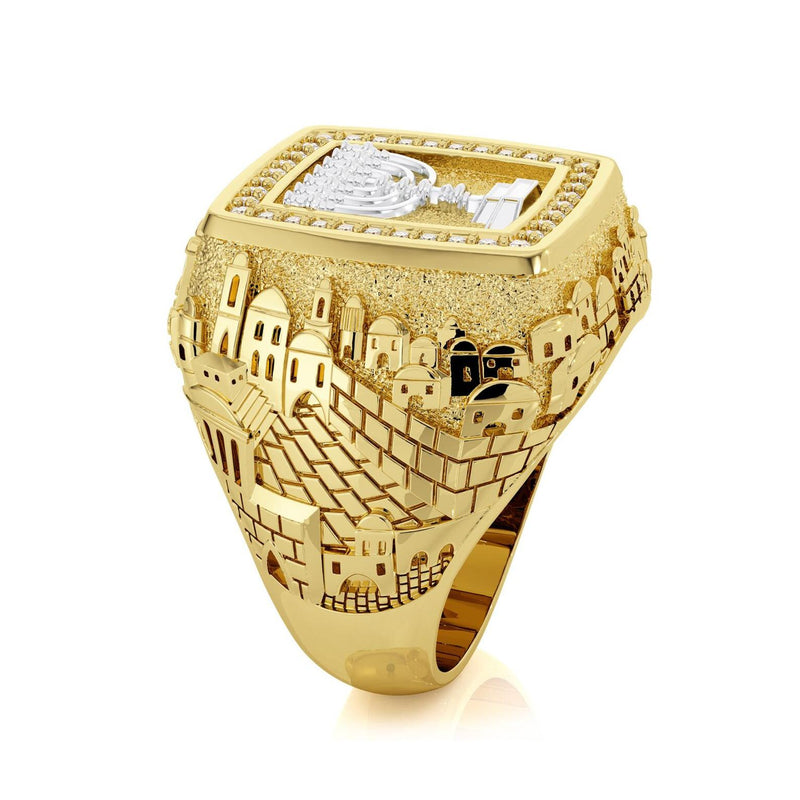 14k Gold 3D Jerusalem Ring