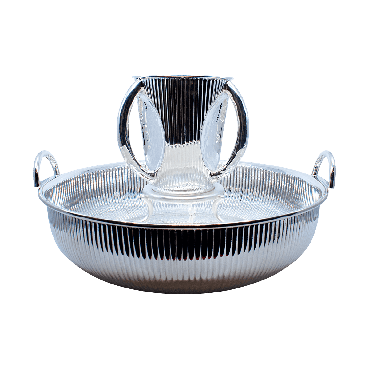 A set of jug and a bowl for washing hands Striped embossing - Zion Hadad - JLuxury