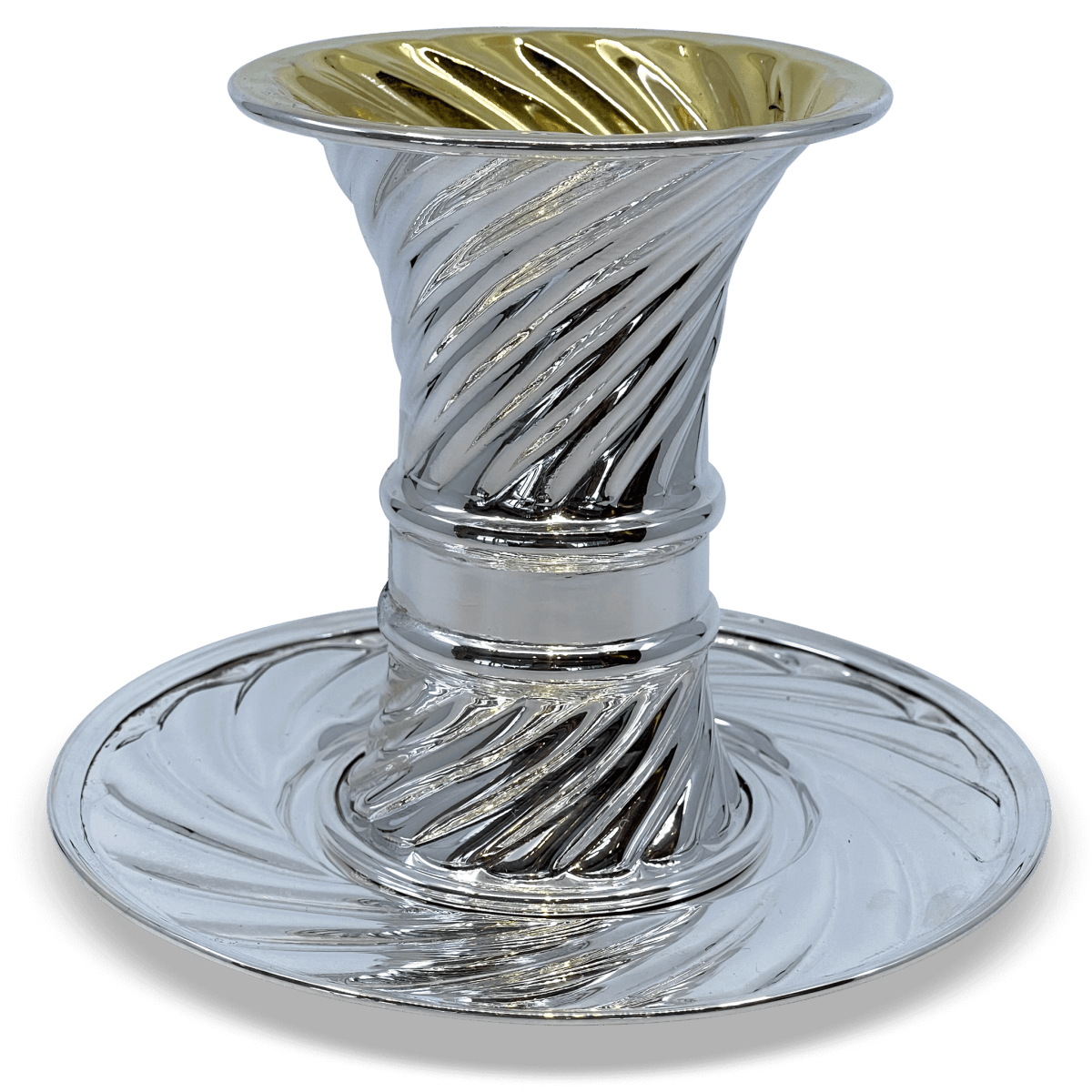 "Dalia" Spiral Silver Kiddush Cup Set - Zion Hadad - JLuxury