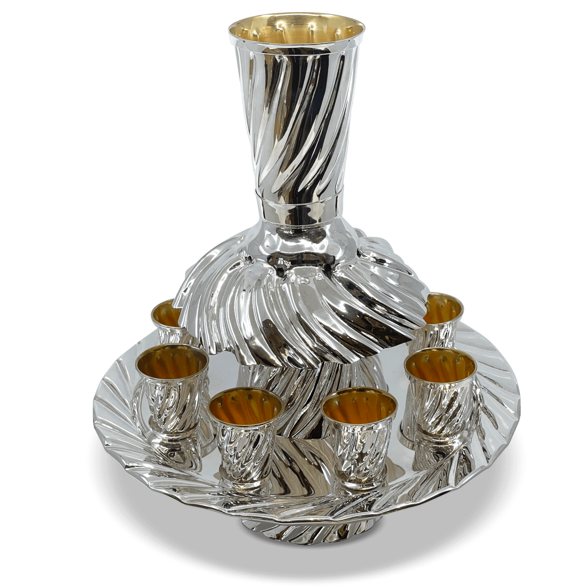 "Dalia" Spiral Silver Wine Fountain - Zion Hadad - JLuxury
