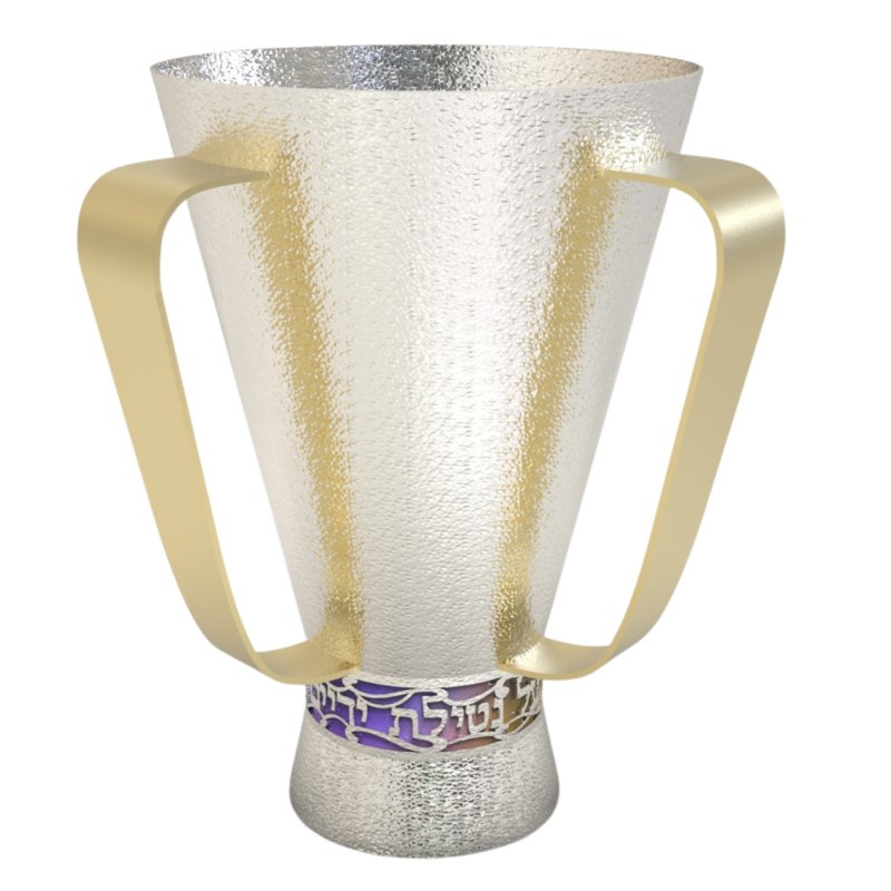 Hammered Silver Enamel Washing Cup - Avi Nadav - JLuxury