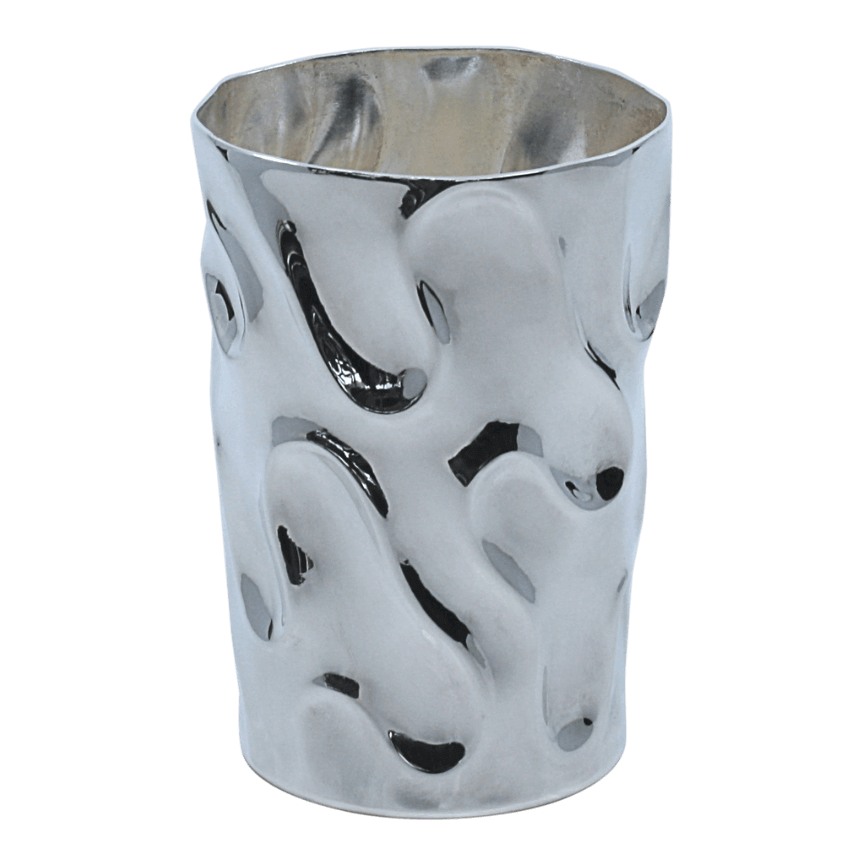 Happy Silver Shabbat Kiddush Cup - Zion Hadad - JLuxury
