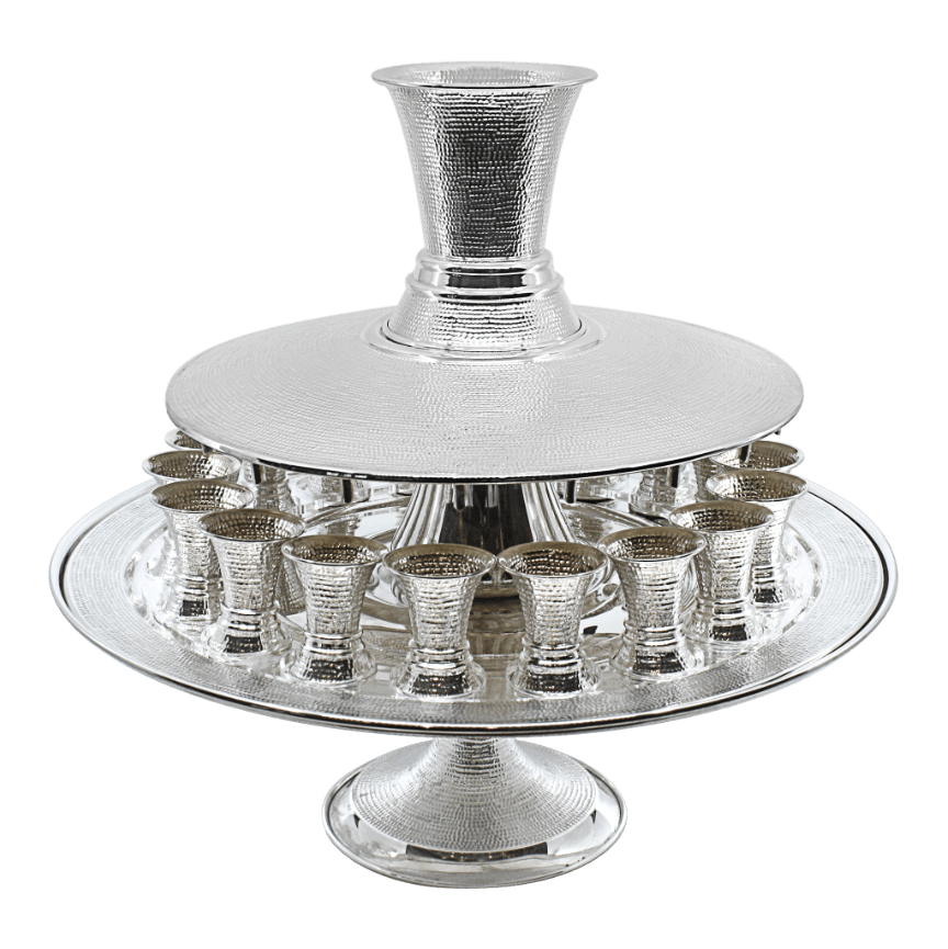 Large Spotted Kiddush Fountain - on stand - Zion Hadad - JLuxury