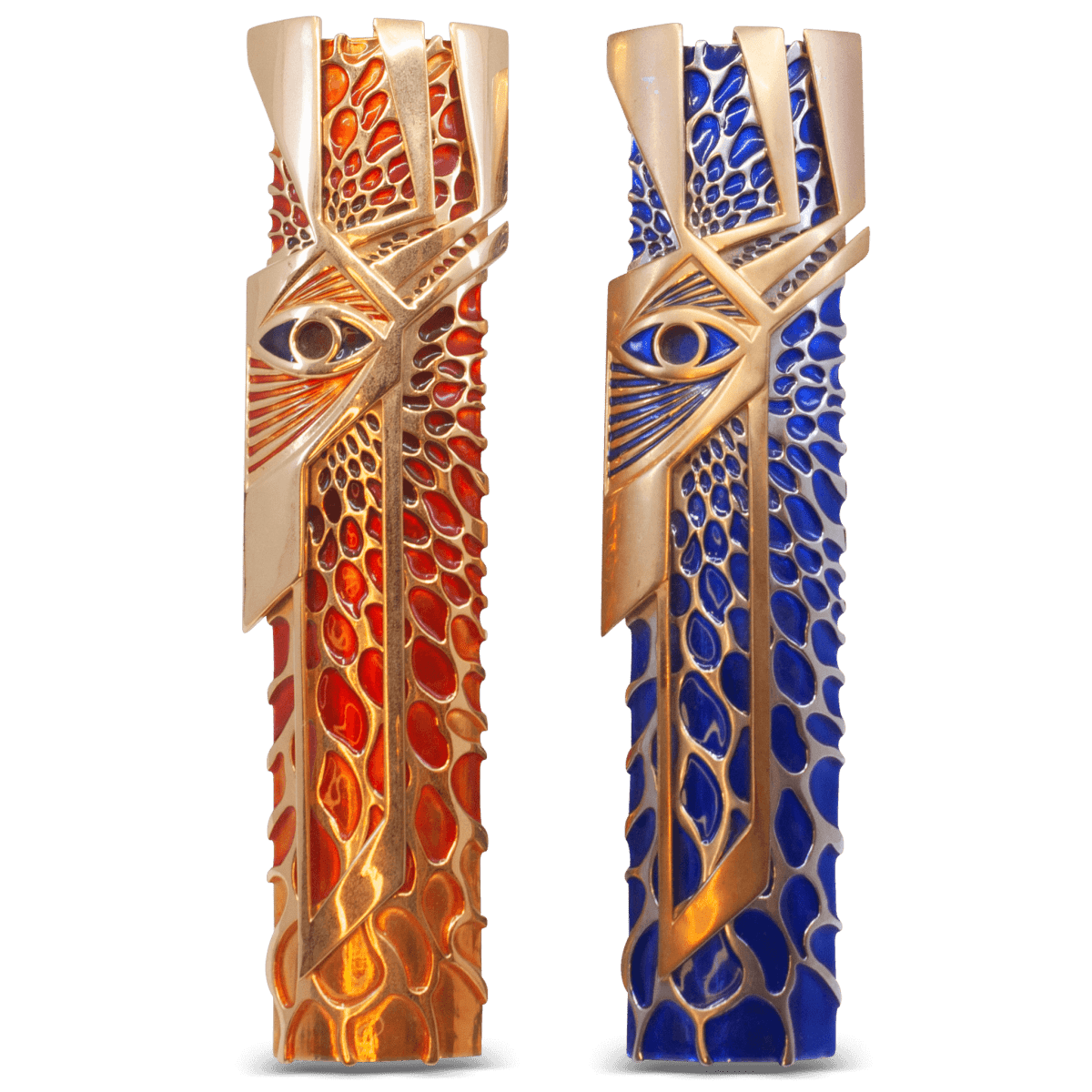Mezuzah case "eye" and enamel - Zion Hadad - JLuxury