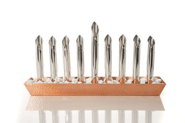 Modern Sterling Silver Hanukkah Menorah - Zion Hadad - JLuxury