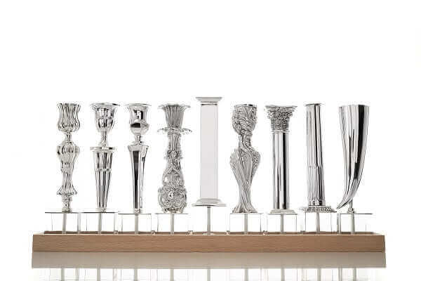 Modern Sterling Silver Hanukkiah for Hanukkah - Zion Hadad - JLuxury