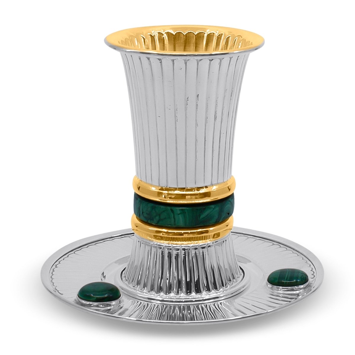 Modern Striped Malachite Kiddush Cup - Zion Hadad - JLuxury
