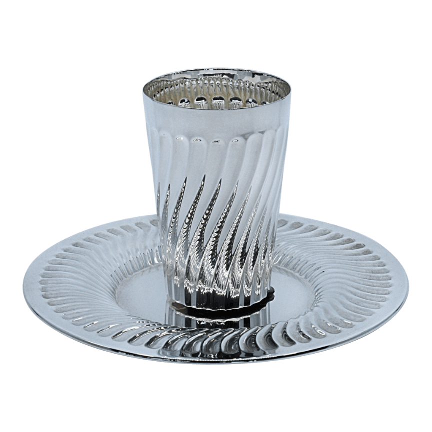Porto Striped Silver Kiddush Cup - Zion Hadad - JLuxury