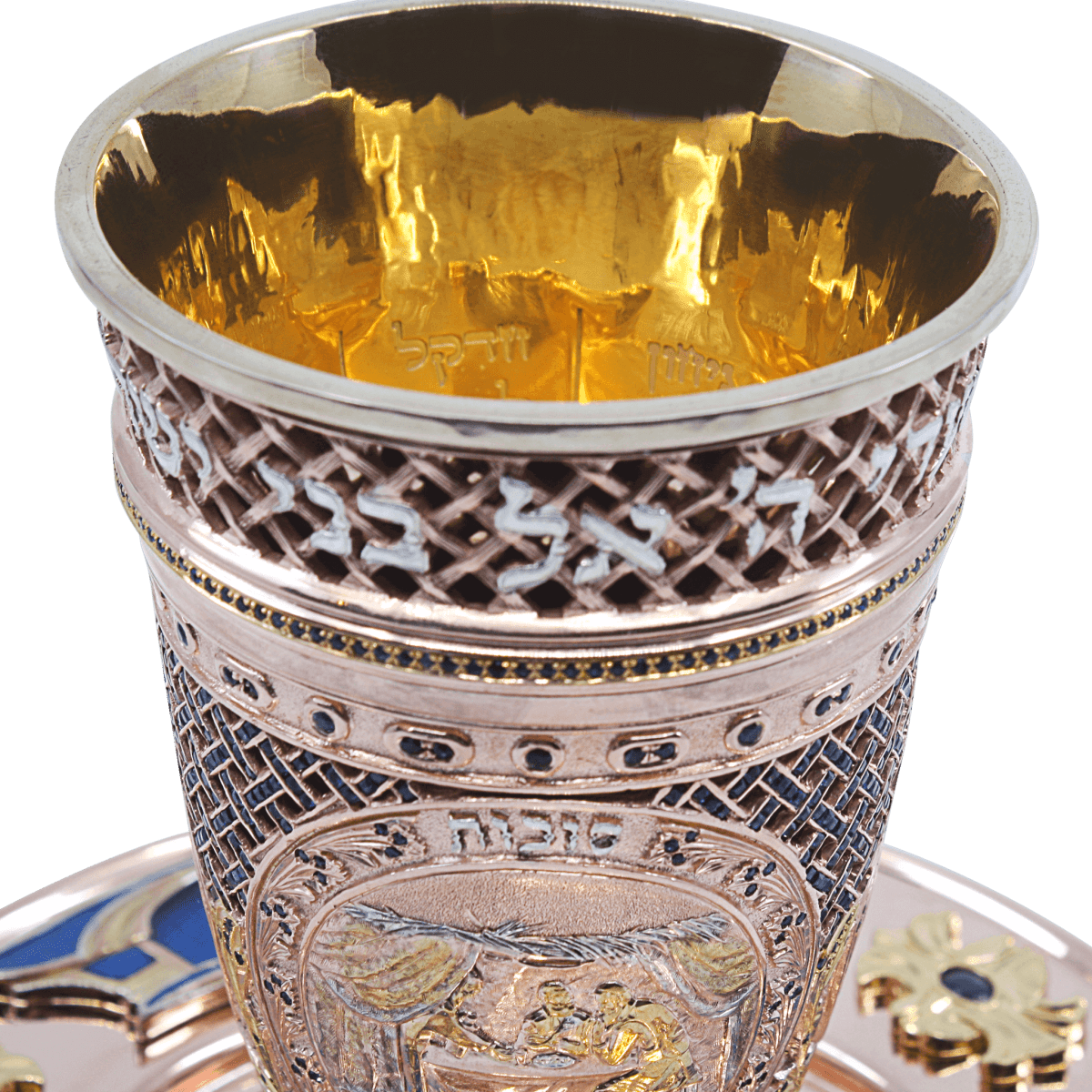 Sapphire Passover Cup and Plate Set - Zion Hadad - JLuxury