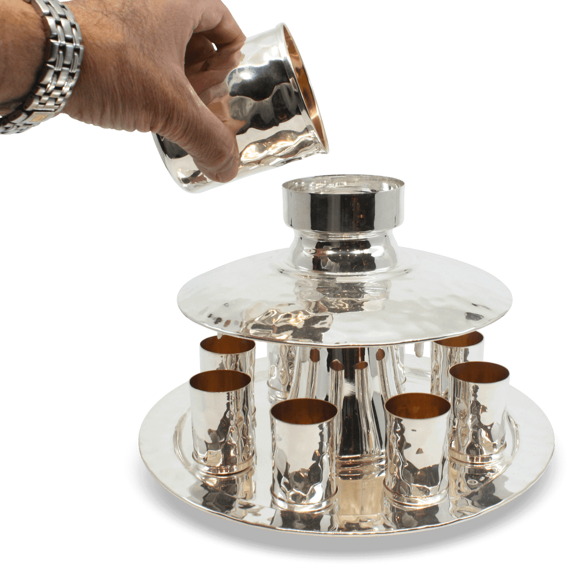 Softly Hammered Wine Fountain - Zion Hadad - JLuxury