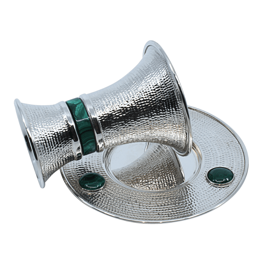 Spotted Modern Malachite Kiddush Cup - Zion Hadad - JLuxury