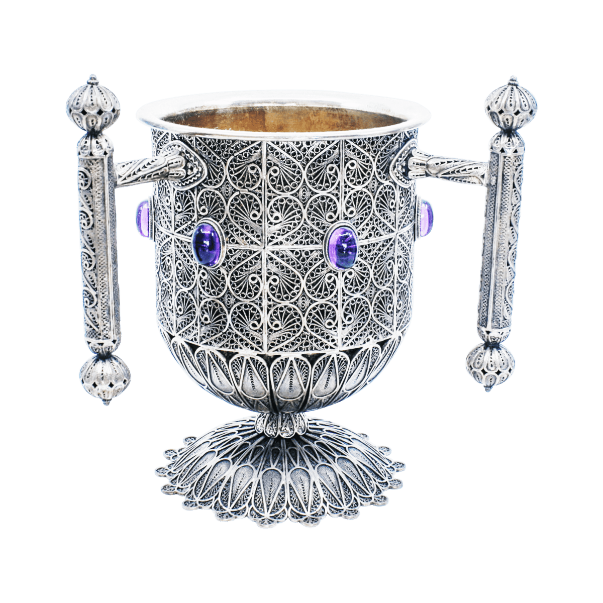 sterling silver WASH CUP filigree work - Zion Hadad - JLuxury