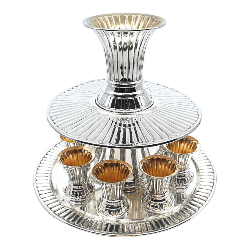 Striped Kiddush Wine Fountain - 6, 8 or 12 Guests - Zion Hadad - JLuxury