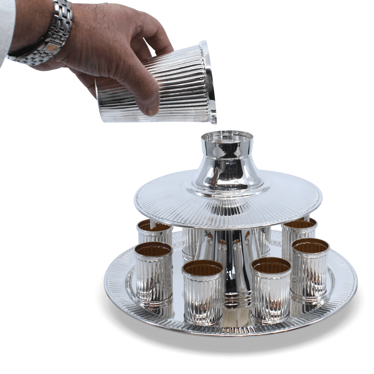Striped Shabbat Wine Fountain - Zion Hadad - JLuxury