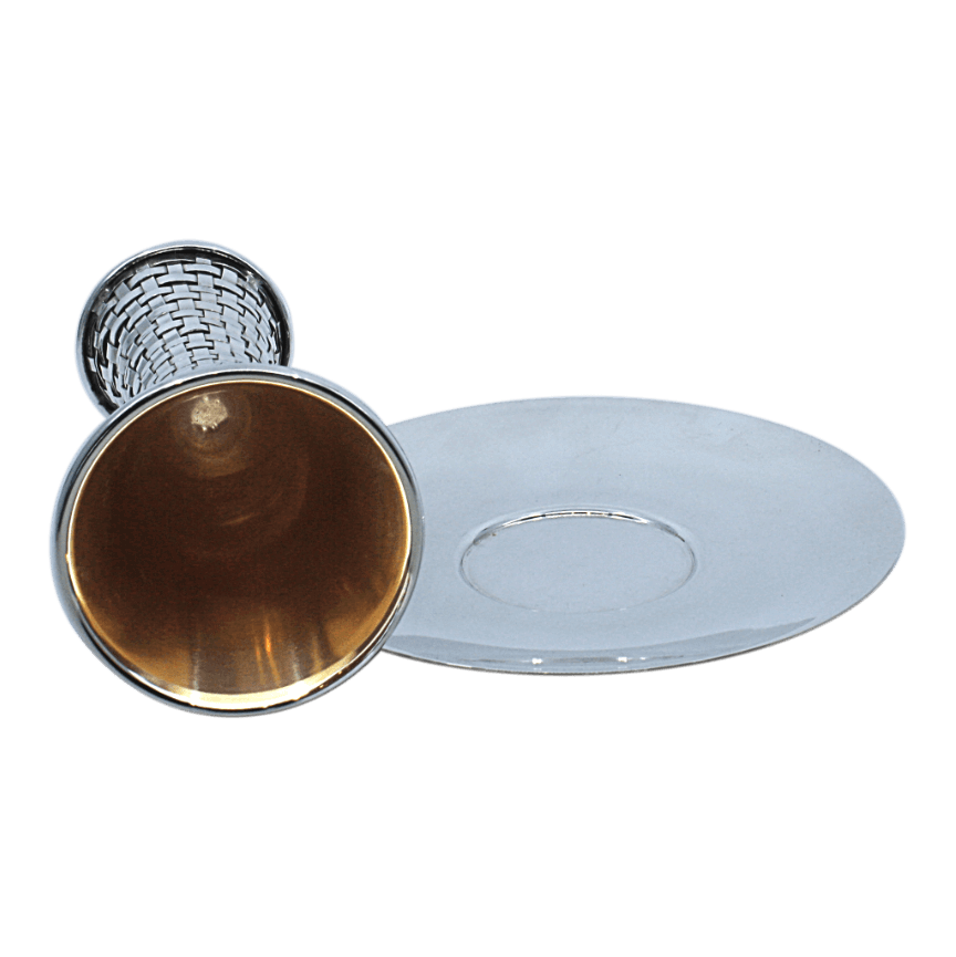 Tall Braided Silver Shabbat Kiddush Cup - Zion Hadad - JLuxury